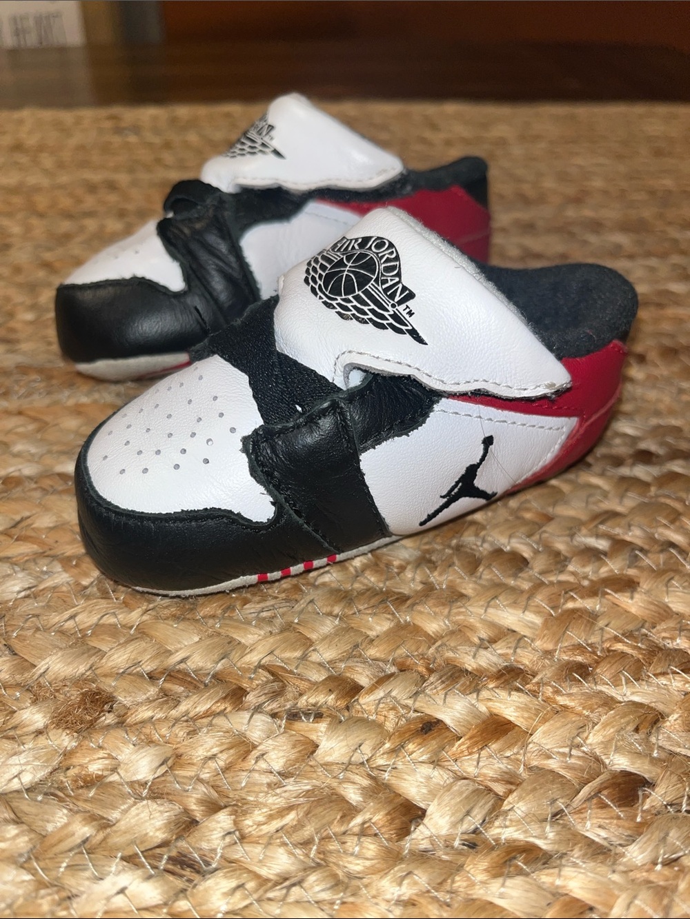 Air Jordan Infant 3c Sneakers in White, Black & Red Accent